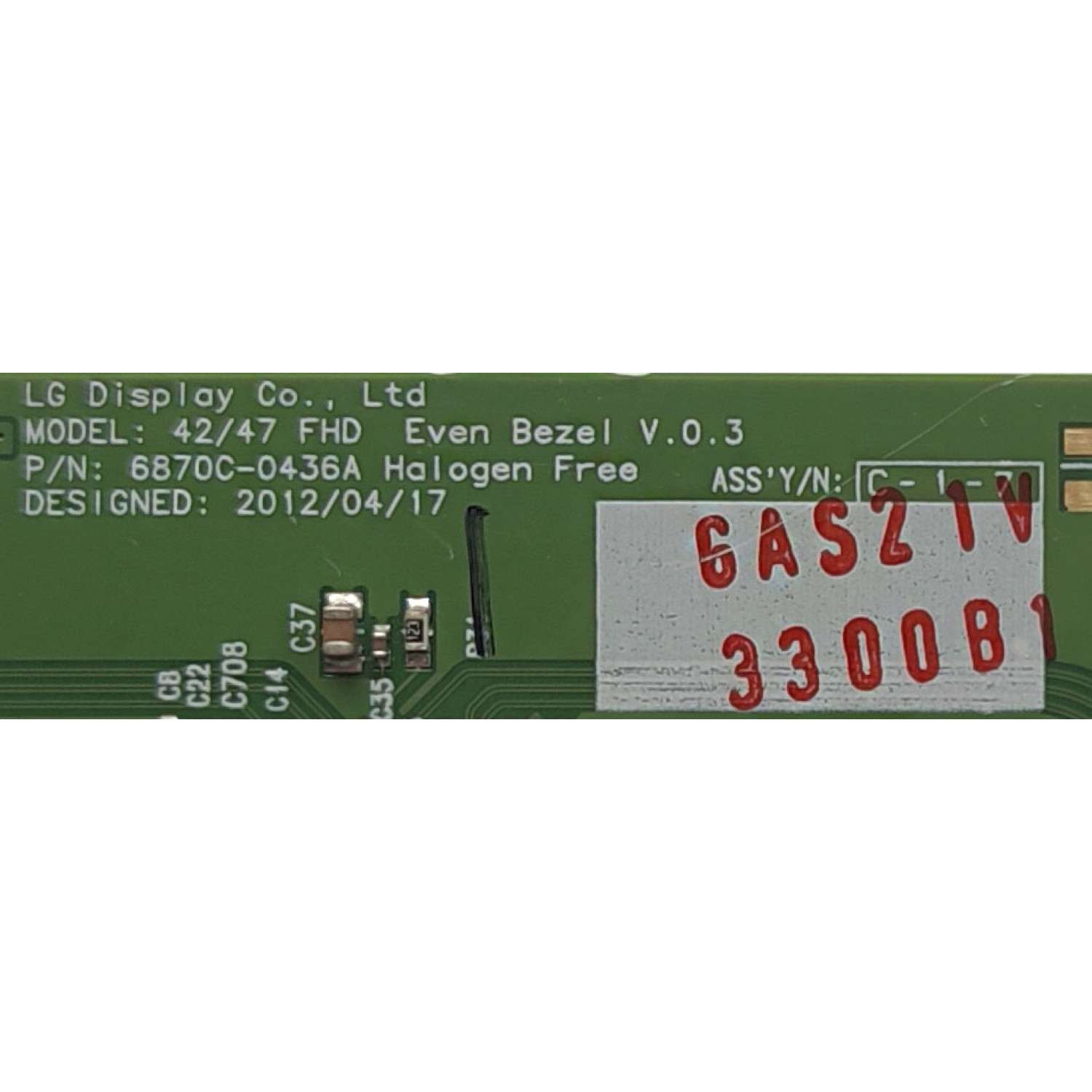 T-CON PARA TV LG / NUMERO DE PARTE 6871L-3300B / 6870C-0436A / PANEL LD550EUD(UF)(B1) / MODELO 55WS50BS-BL.AUSJLH	 - Imagen 2
